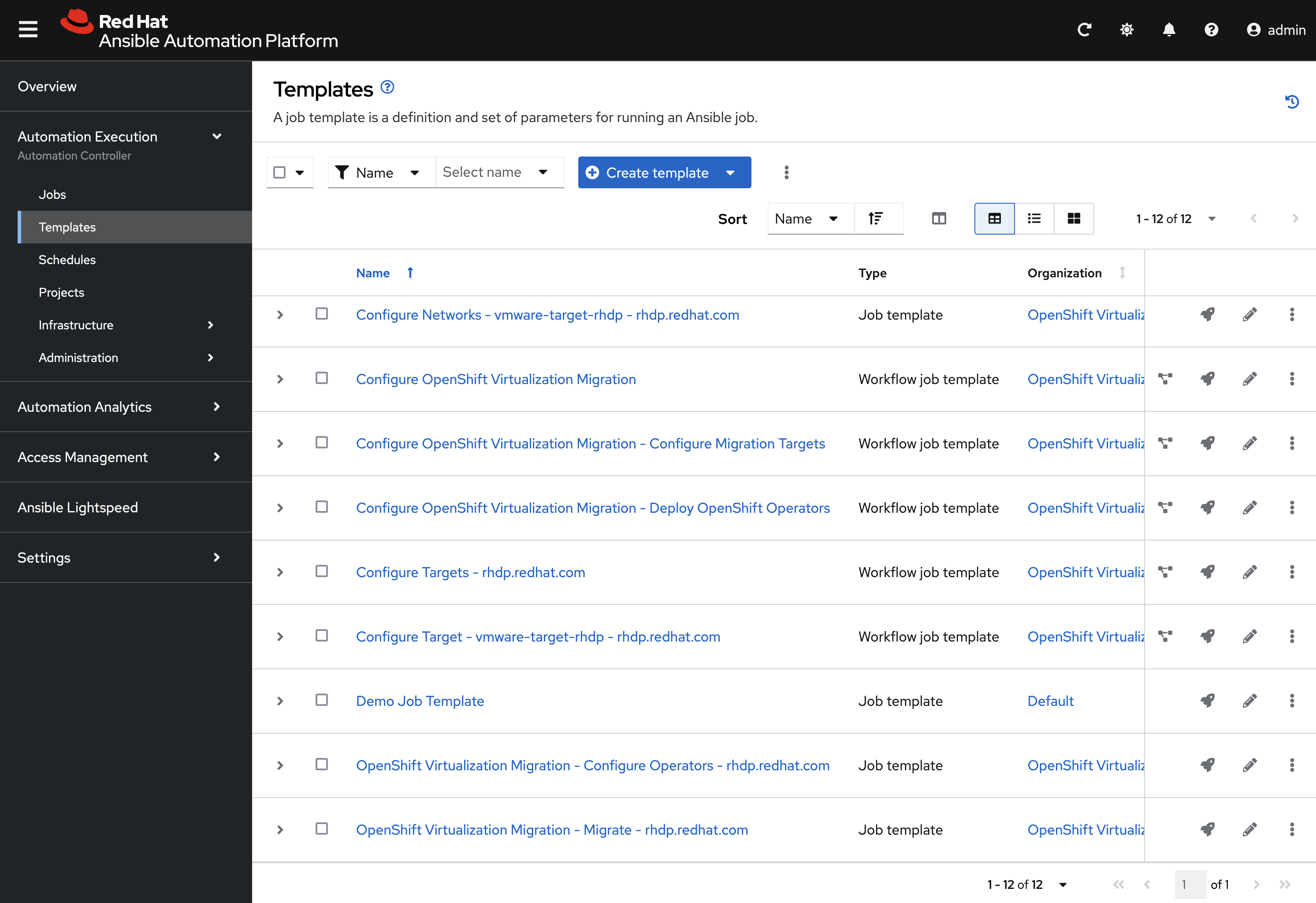 Migrate Ansible Automation Platform Job Template