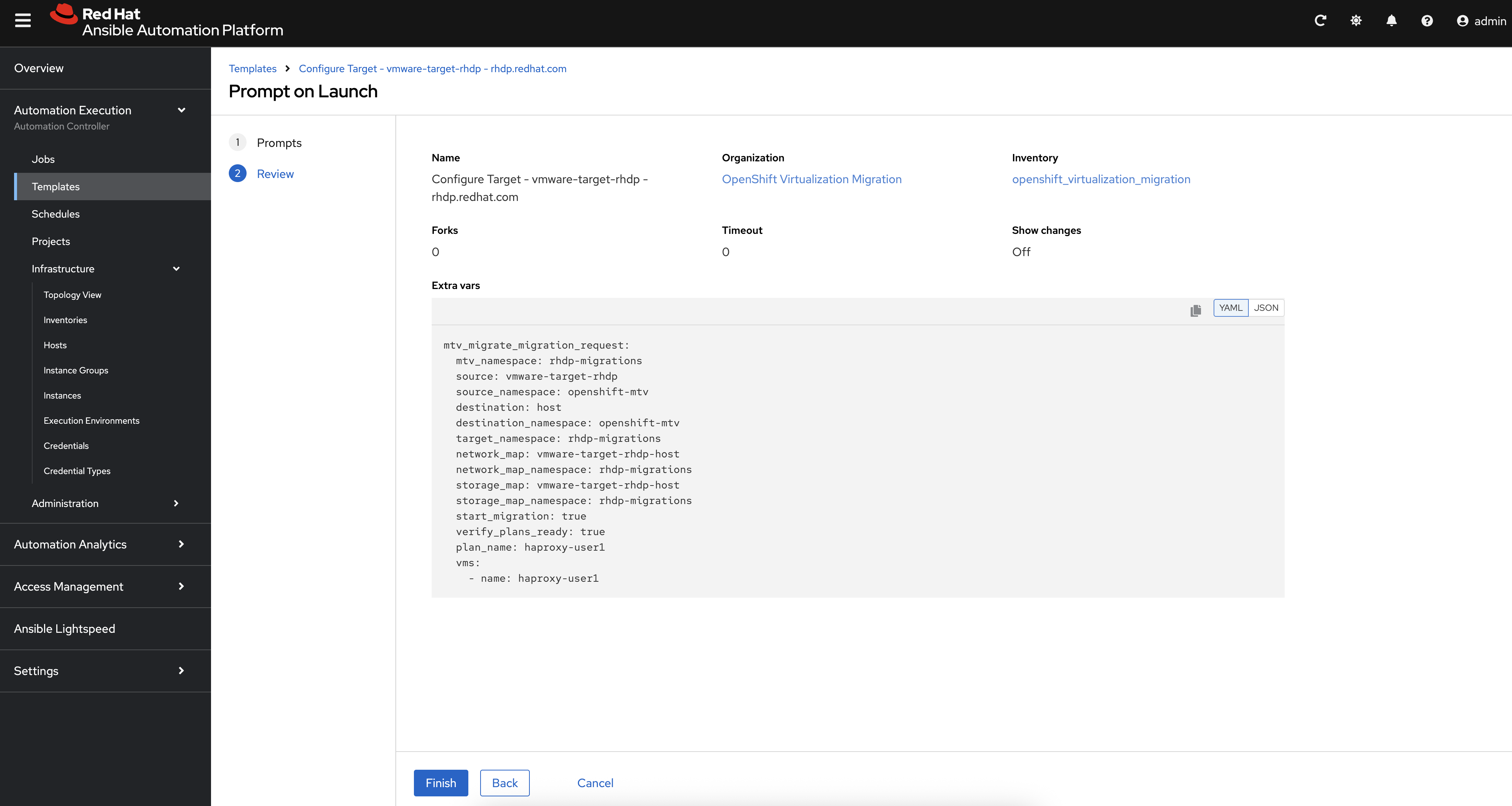 Migrate Ansible Automation Platform Job Template