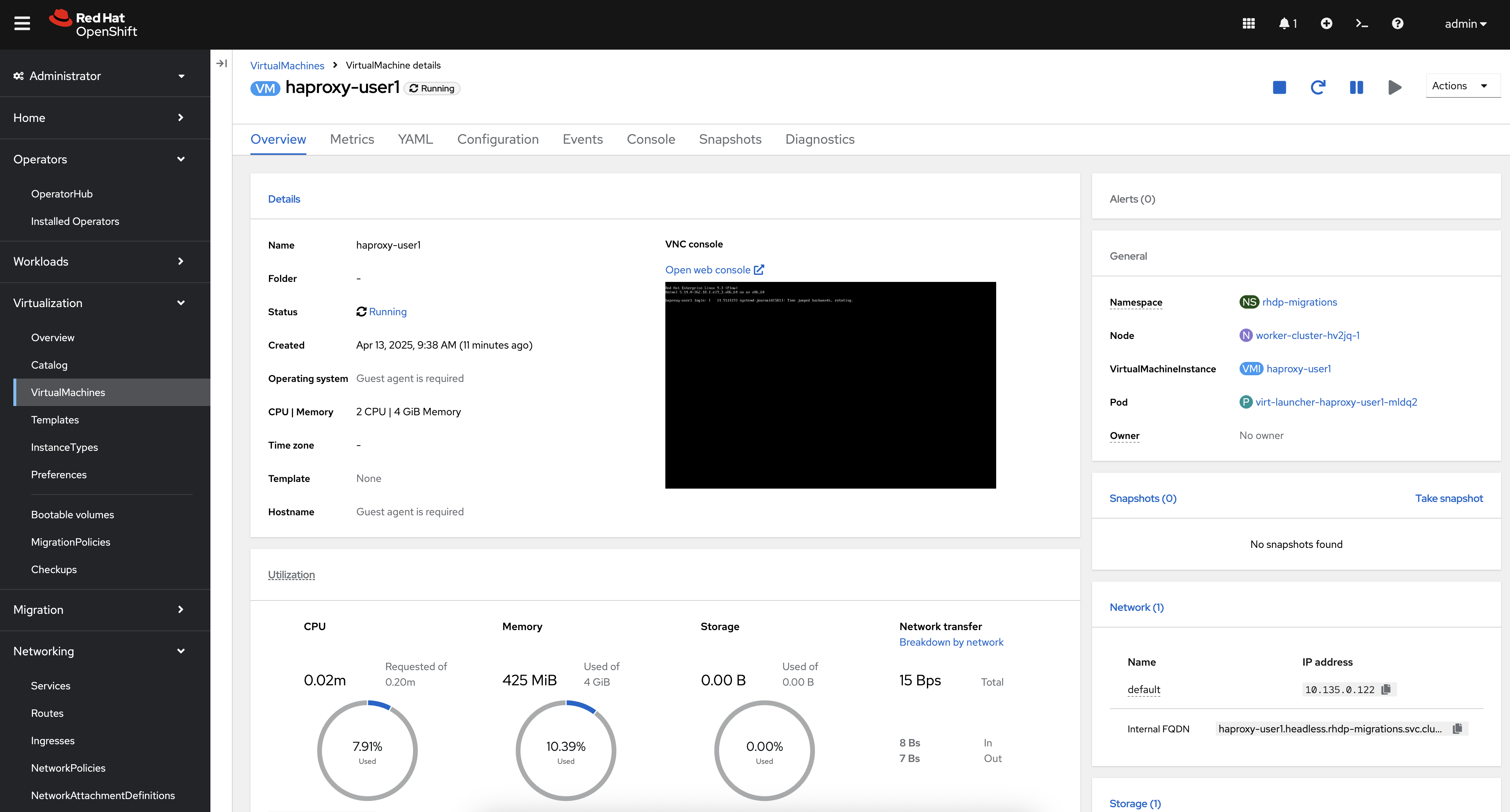 Migrated Virtual Machine
