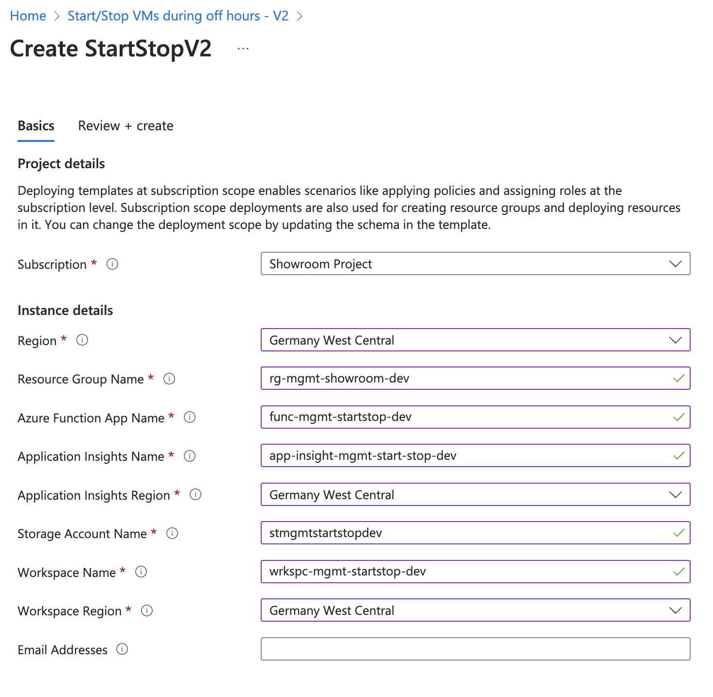 Configure Start/Stop Function